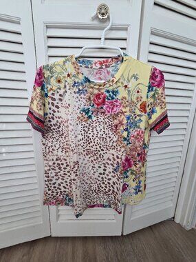 Johnny Was WildFlower Animal Print Flavored Swing Tee